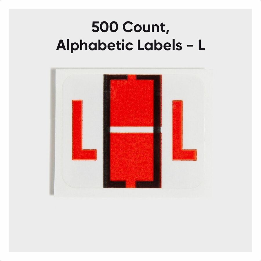 Smead BCCR Bar-Style Color-Coded Labels - L - x 1 1/4" Width x 1" Length - Dark Orange - Laminated - 1 Roll