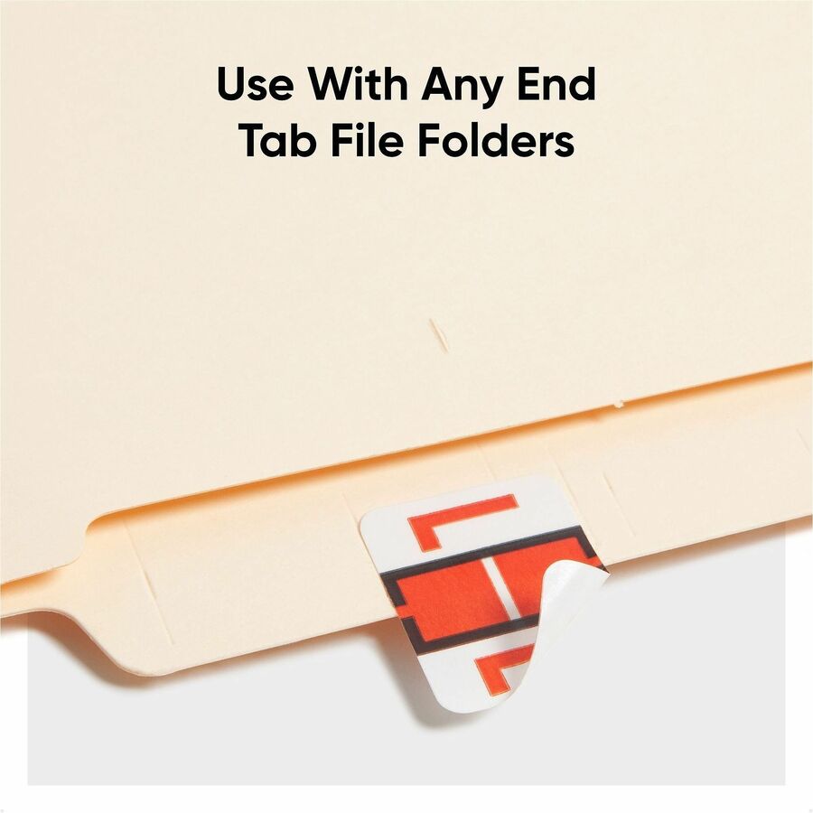 Smead BCCR Bar-Style Color-Coded Labels - L - x 1 1/4" Width x 1" Length - Dark Orange - Laminated - 1 Roll