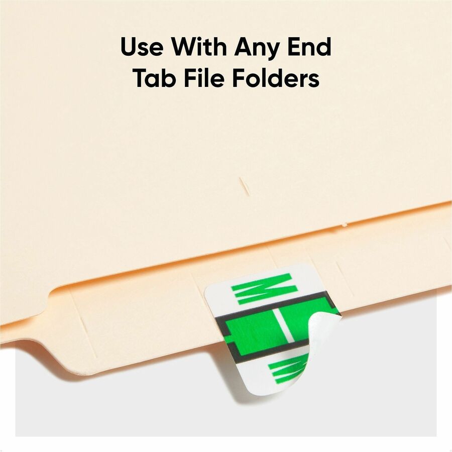Smead BCCR Bar-Style Color-Coded Labels - M - x 1 1/4" Width x 1" Length - Light Green - Laminated - 1 Roll