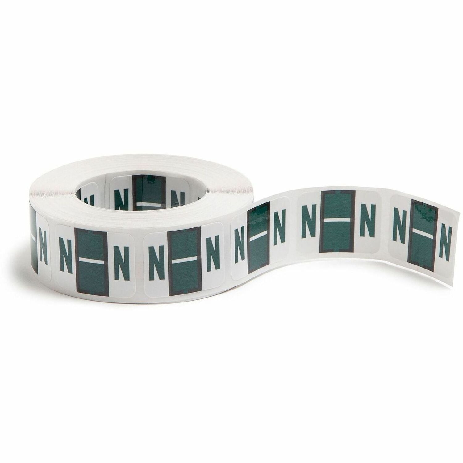 Smead BCCR Bar-Style Color-Coded Labels - N - x 1 1/4" Width x 1" Length - Dark Green - Laminated - 1 Roll