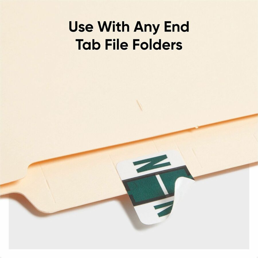 Smead BCCR Bar-Style Color-Coded Labels - N - x 1 1/4" Width x 1" Length - Dark Green - Laminated - 1 Roll