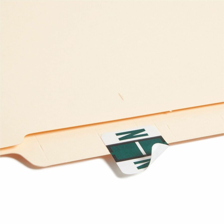 Smead BCCR Bar-Style Color-Coded Labels - N - x 1 1/4" Width x 1" Length - Dark Green - Laminated - 1 Roll