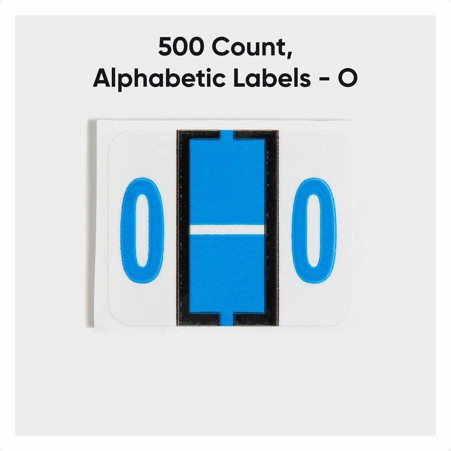 Smead BCCR Bar-Style Color-Coded Labels - O - x 1 1/4" Width x 1" Length - Blue - Laminated - 1 Roll
