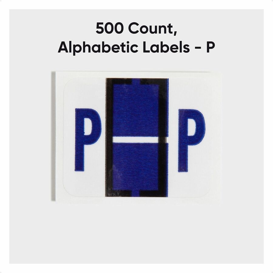 Smead BCCR Bar-Style Color-Coded Labels - P - x 1 1/4" Width x 1" Length - Violet - Laminated - 1 Roll