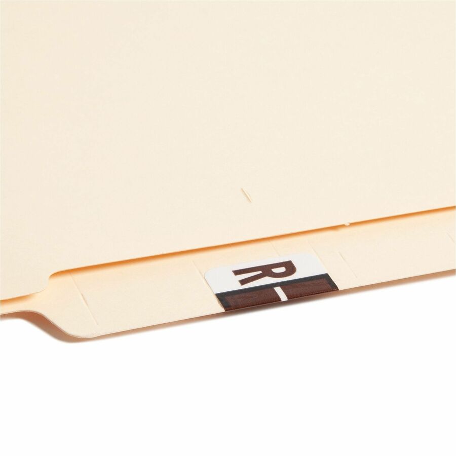 Smead BCCR Bar-Style Color-Coded Labels - R - x 1 1/4" Width x 1" Length - Brown - Laminated - 1 Roll