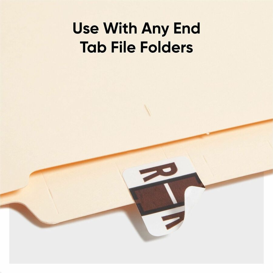 Smead BCCR Bar-Style Color-Coded Labels - R - x 1 1/4" Width x 1" Length - Brown - Laminated - 1 Roll
