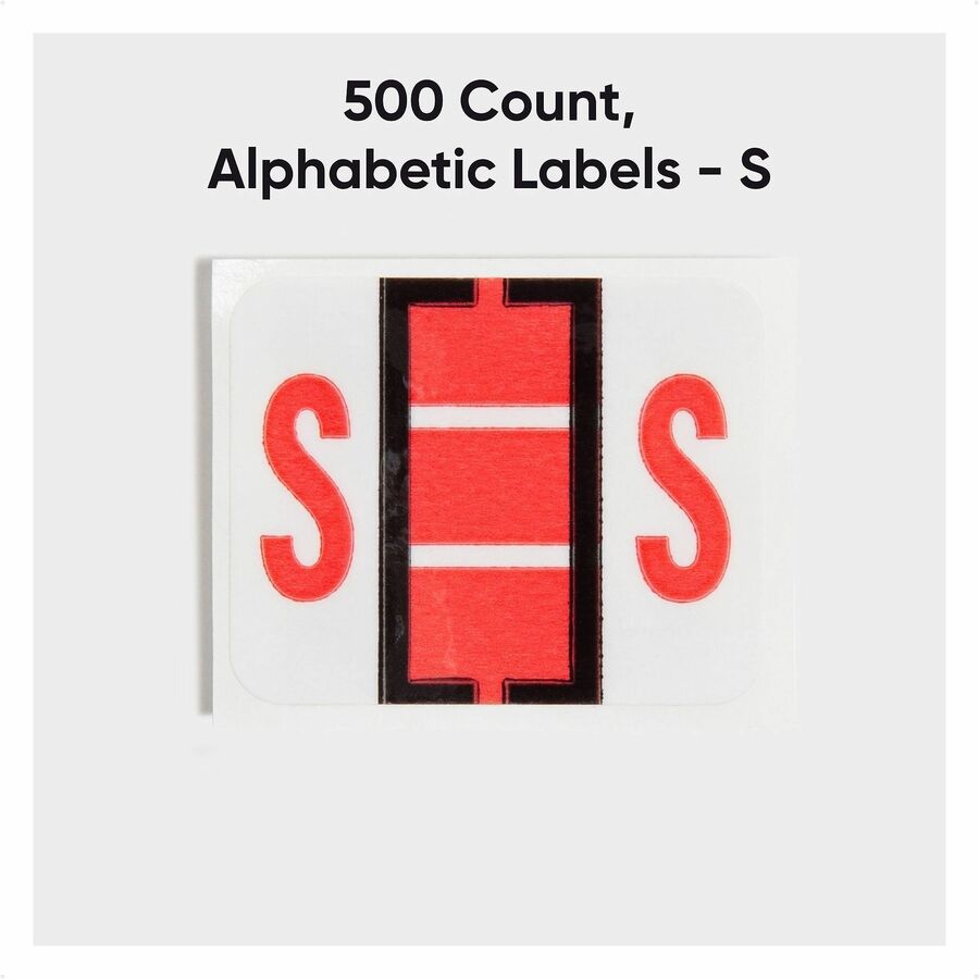 Smead BCCR Bar-Style Color-Coded Labels - S - x 1 1/4" Width x 1" Length - Pink - Laminated - 1 Roll