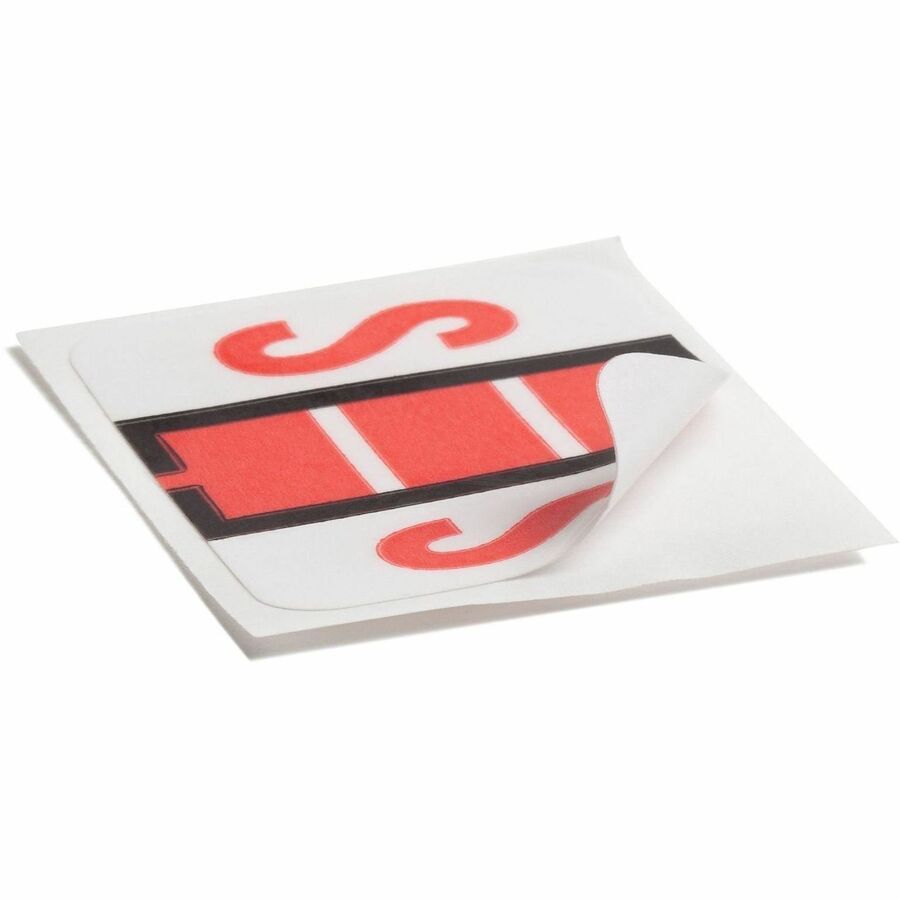 Smead BCCR Bar-Style Color-Coded Labels - S - x 1 1/4" Width x 1" Length - Pink - Laminated - 1 Roll