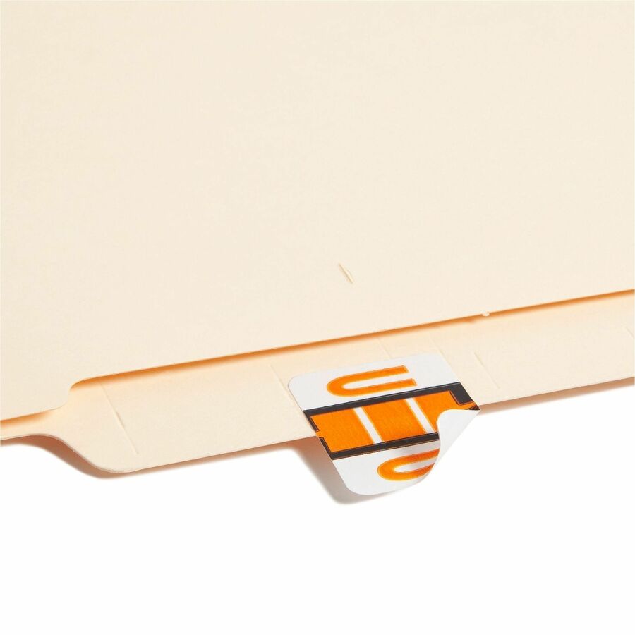 Smead BCCR Bar-Style Color-Coded Labels - U - x 1 1/4" Width x 1" Length - Light Orange - Laminated - 1 Roll