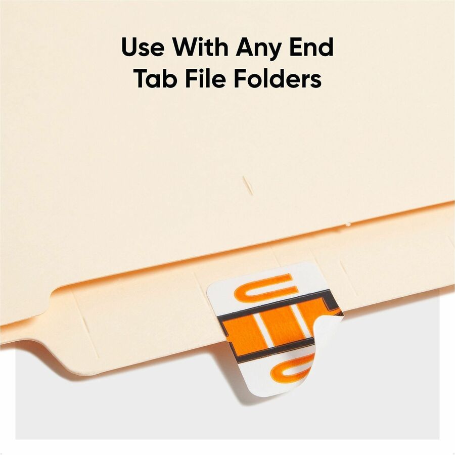 Smead BCCR Bar-Style Color-Coded Labels - U - x 1 1/4" Width x 1" Length - Light Orange - Laminated - 1 Roll