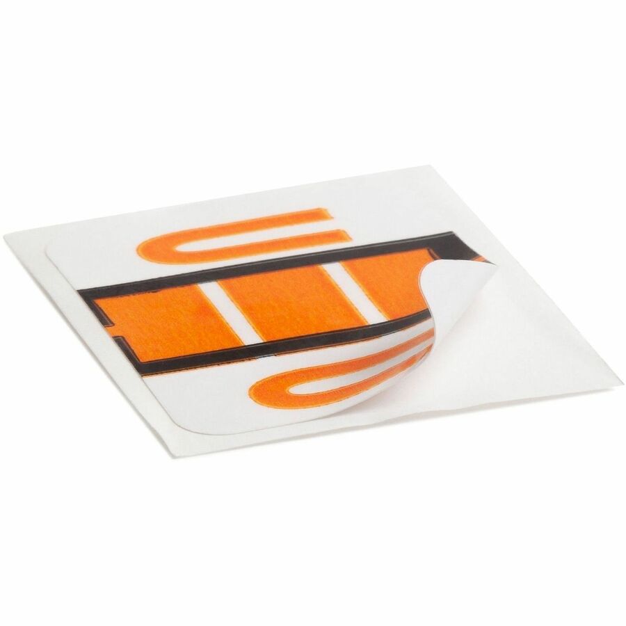 Smead BCCR Bar-Style Color-Coded Labels - U - x 1 1/4" Width x 1" Length - Light Orange - Laminated - 1 Roll