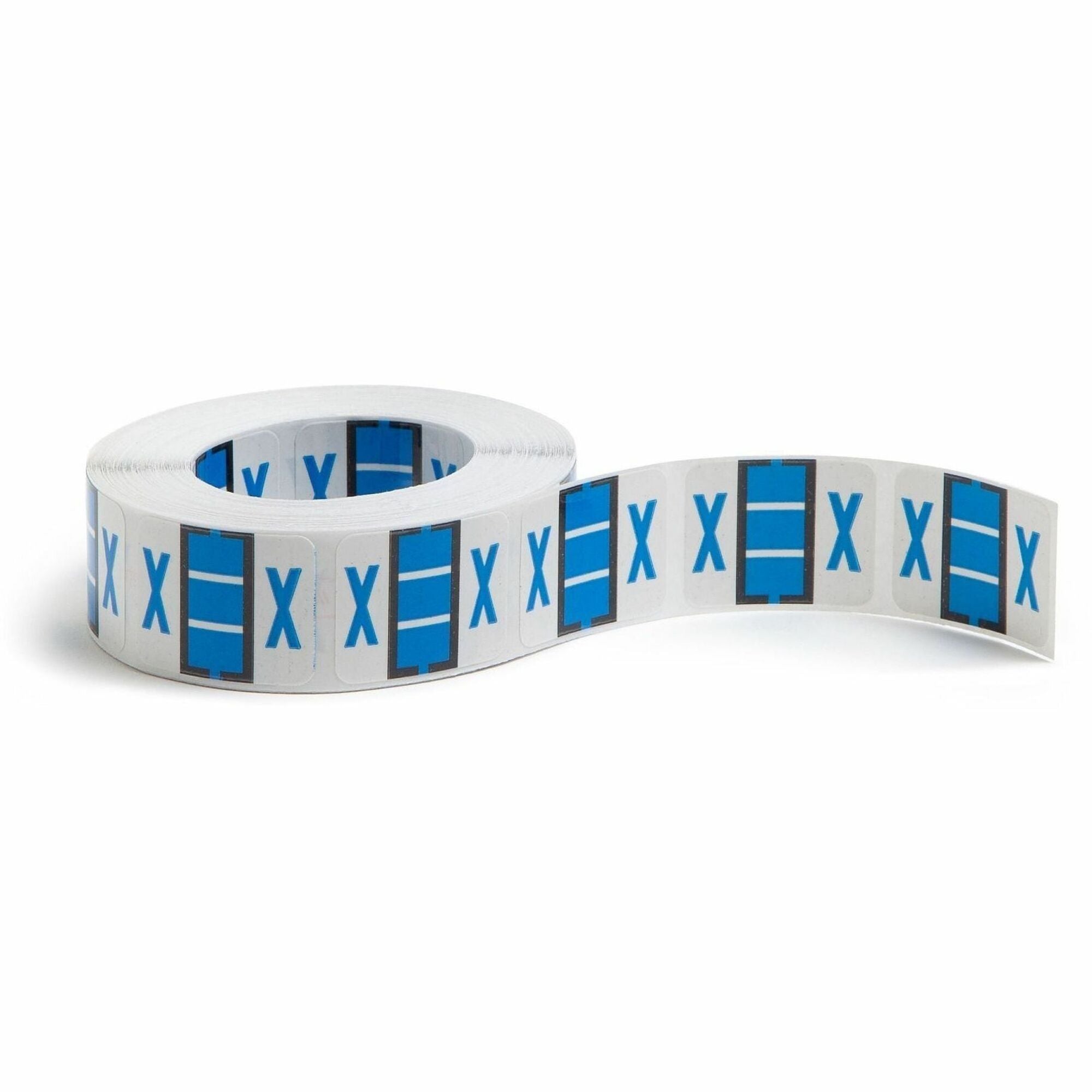 Smead BCCR Bar-Style Color-Coded Labels - X - x 1 1/4" Width x 1" Length - Blue - Laminated - 1 Roll