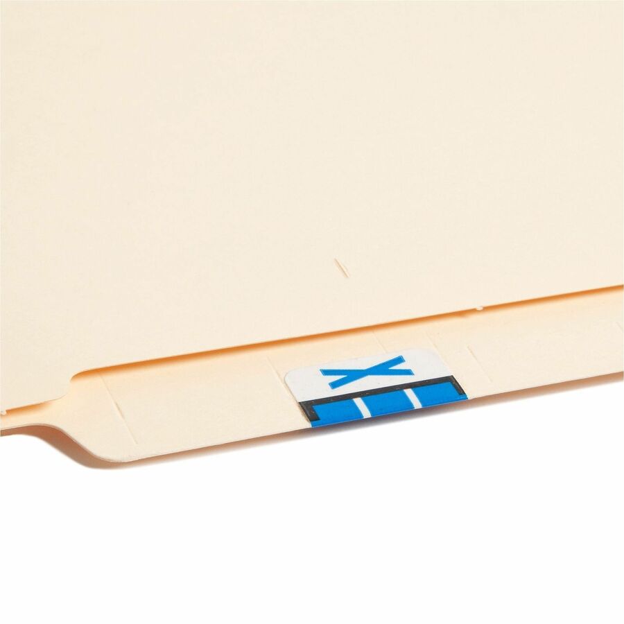 Smead BCCR Bar-Style Color-Coded Labels - X - x 1 1/4" Width x 1" Length - Blue - Laminated - 1 Roll