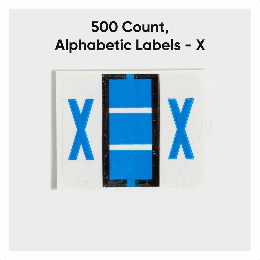 Smead BCCR Bar-Style Color-Coded Labels - X - x 1 1/4" Width x 1" Length - Blue - Laminated - 1 Roll
