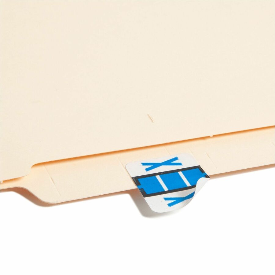 Smead BCCR Bar-Style Color-Coded Labels - X - x 1 1/4" Width x 1" Length - Blue - Laminated - 1 Roll