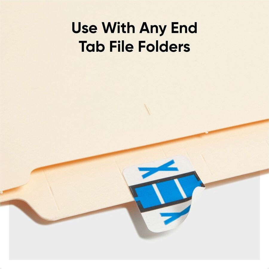 Smead BCCR Bar-Style Color-Coded Labels - X - x 1 1/4" Width x 1" Length - Blue - Laminated - 1 Roll