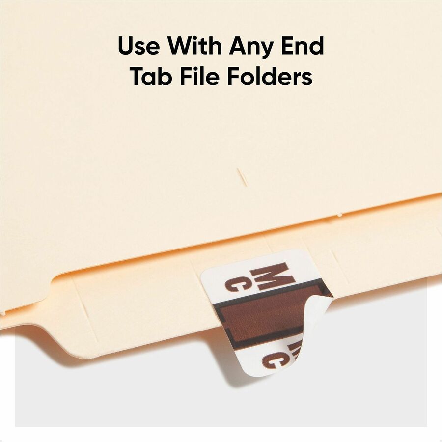 Smead BCCR Bar-Style Color-Coded Labels - Alphabet, MC - x 1 1/4" Width x 1" Length - Brown - Laminated - 1 Roll
