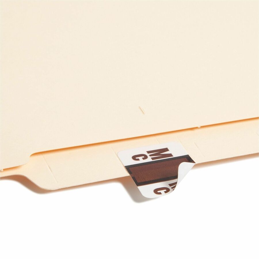 Smead BCCR Bar-Style Color-Coded Labels - Alphabet, MC - x 1 1/4" Width x 1" Length - Brown - Laminated - 1 Roll
