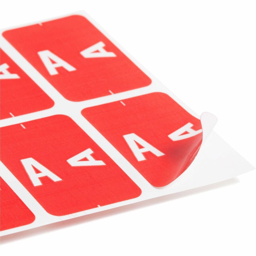 Smead AlphaZ ACCS Color-Coded Labels - A - x 1" Width x 1 5/8" Length - Red - Laminated - 10 / Sheet - 100 / Pack