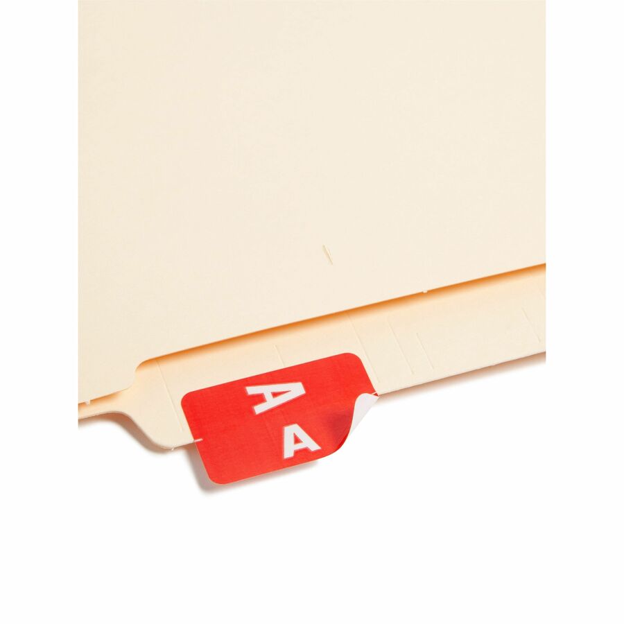 Smead AlphaZ ACCS Color-Coded Labels - A - x 1" Width x 1 5/8" Length - Red - Laminated - 10 / Sheet - 100 / Pack