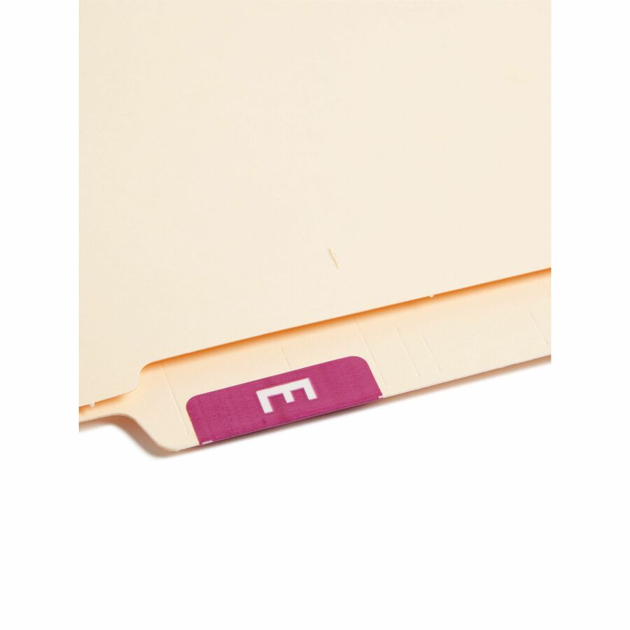 Smead AlphaZ ACCS Color-Coded Labels - E - x 1" Width x 1 5/8" Length - Purple - Laminated - 10 / Sheet - 1 Pack