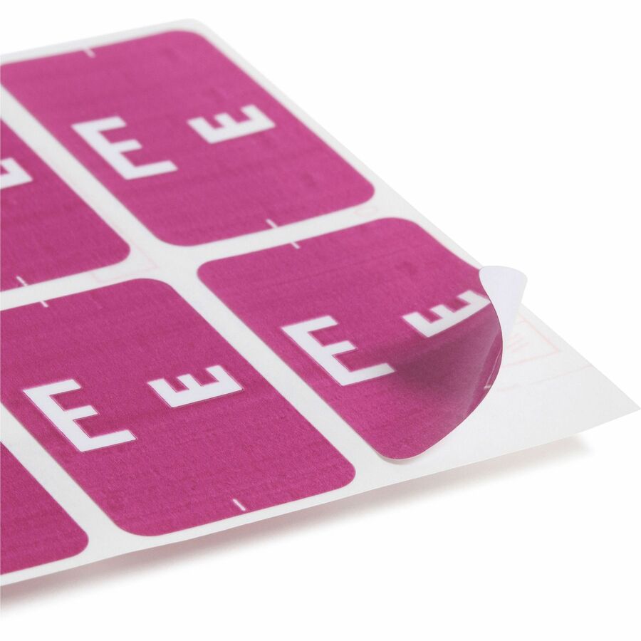 Smead AlphaZ ACCS Color-Coded Labels - E - x 1" Width x 1 5/8" Length - Purple - Laminated - 10 / Sheet - 1 Pack