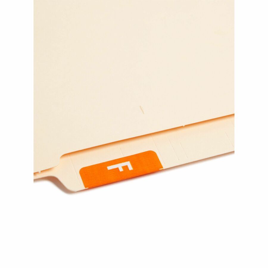 Smead AlphaZ ACCS Color-Coded Labels - F - x 1" Width x 1 5/8" Length - Orange - Laminated - 10 / Sheet - 1 Pack