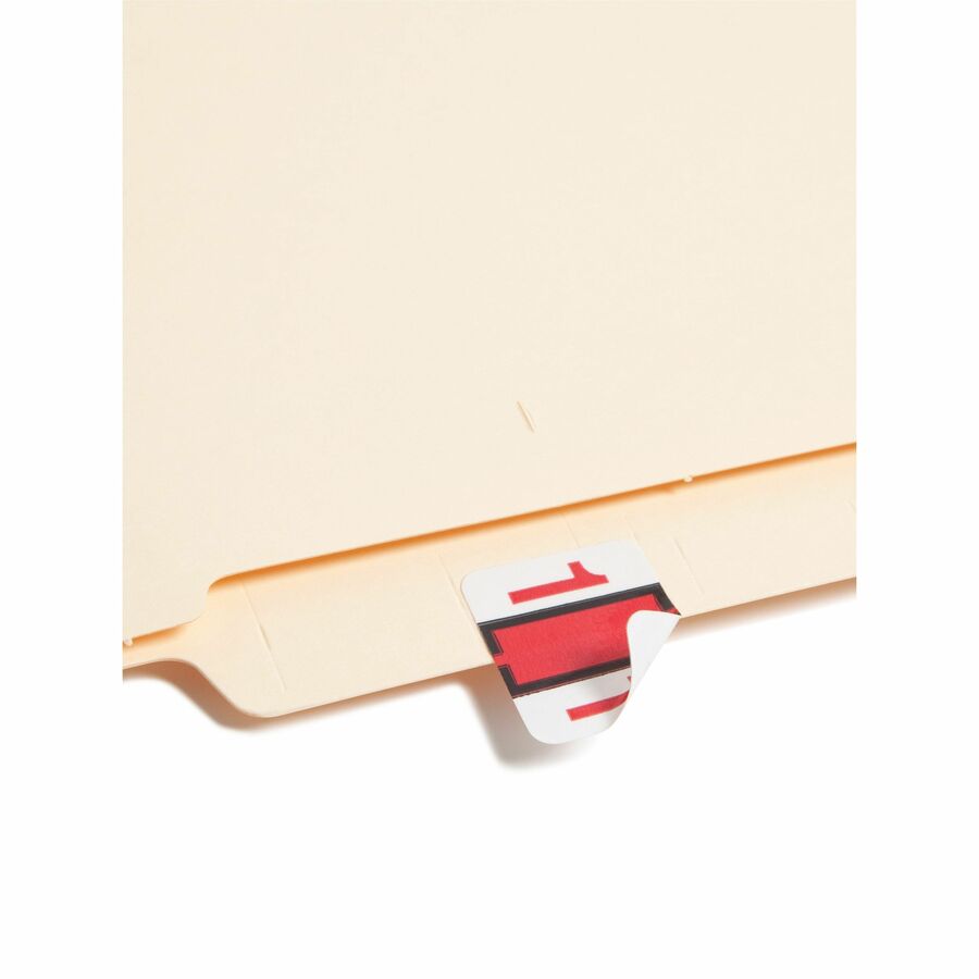 Smead BCCRN Bar-Style Color-Coded Labels - 1 - x 1 1/4" Width x 1" Length - Red - Laminated - 500 / Roll