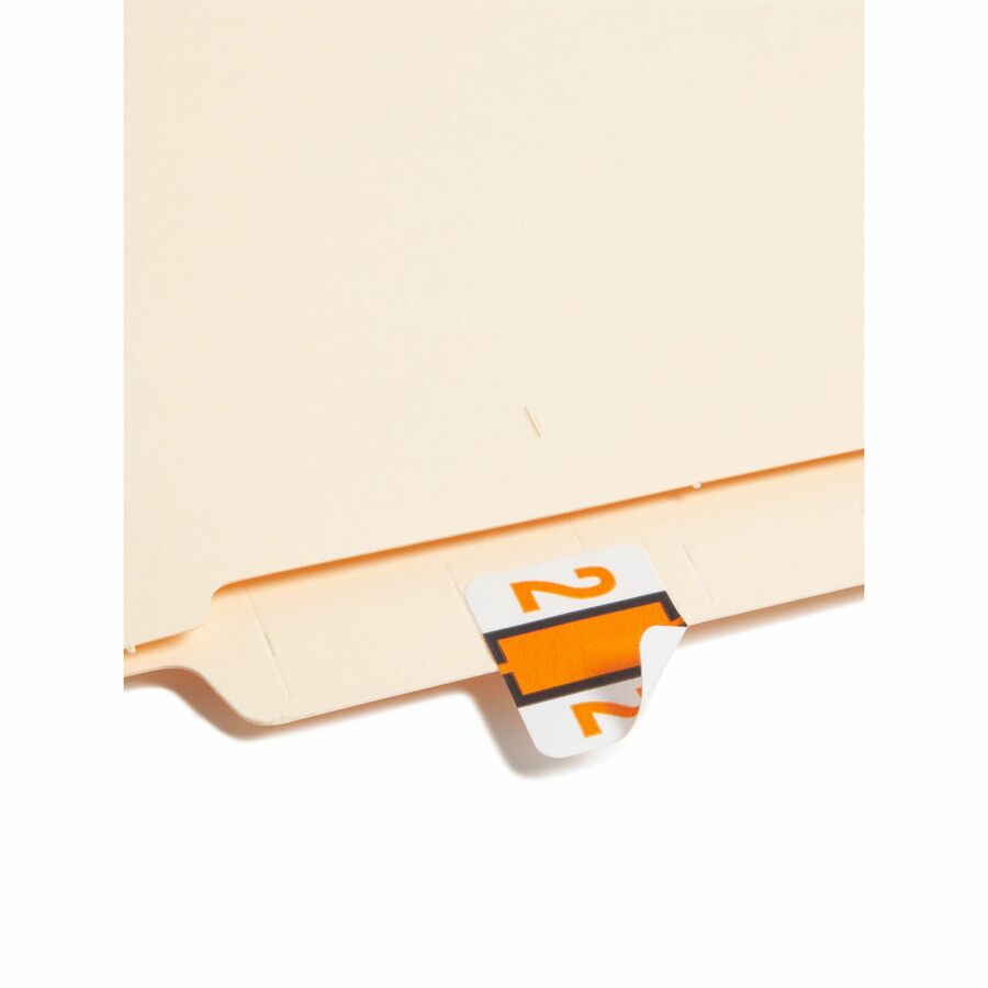 Smead BCCRN Bar-Style Color-Coded Labels - 2 - x 1 1/4" Width x 1" Length - Light Orange - Laminated - 500 / Roll