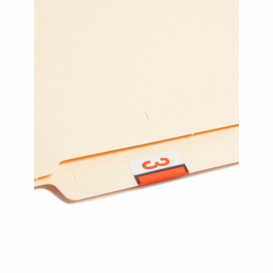 Smead BCCRN Bar-Style Color-Coded Labels - 3 - x 1 1/4" Width x 1" Length - Dark Orange - Laminated - 500 / Roll