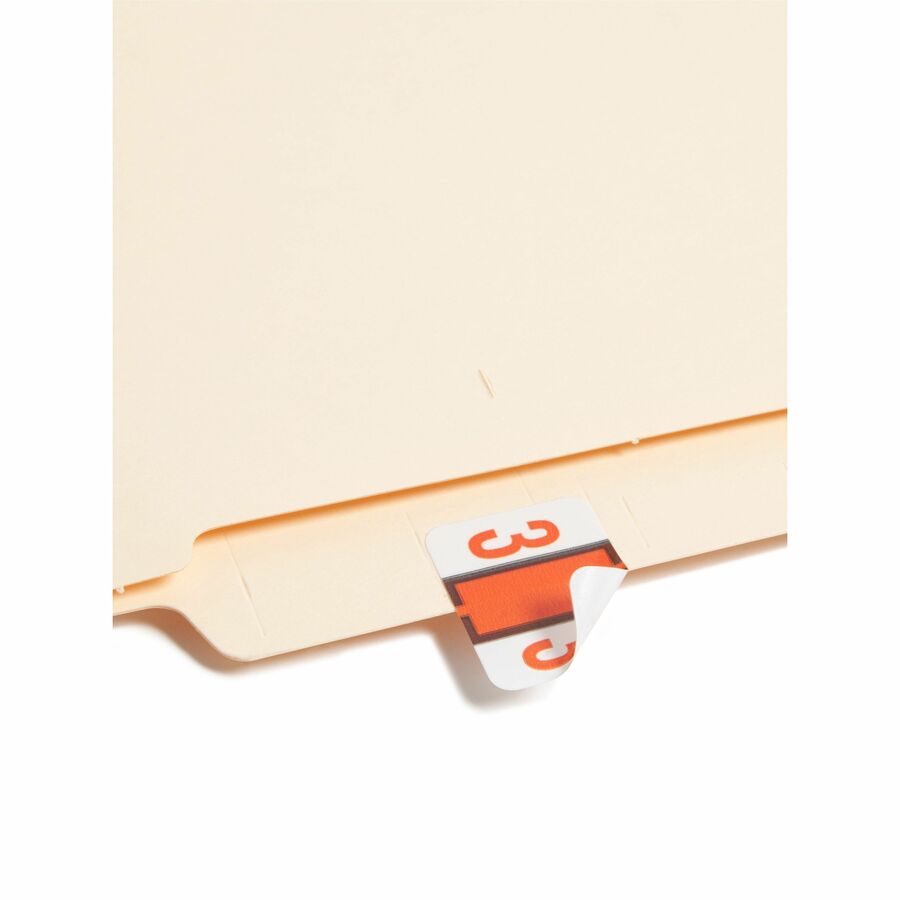Smead BCCRN Bar-Style Color-Coded Labels - 3 - x 1 1/4" Width x 1" Length - Dark Orange - Laminated - 500 / Roll