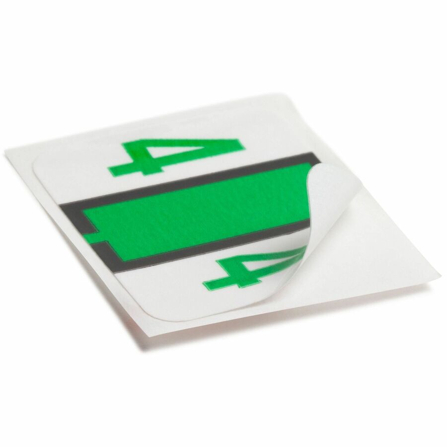 Smead BCCRN Bar-Style Color-Coded Labels - 4 - x 1 1/4" Width x 1" Length - Light Green - Laminated - 500 / Roll