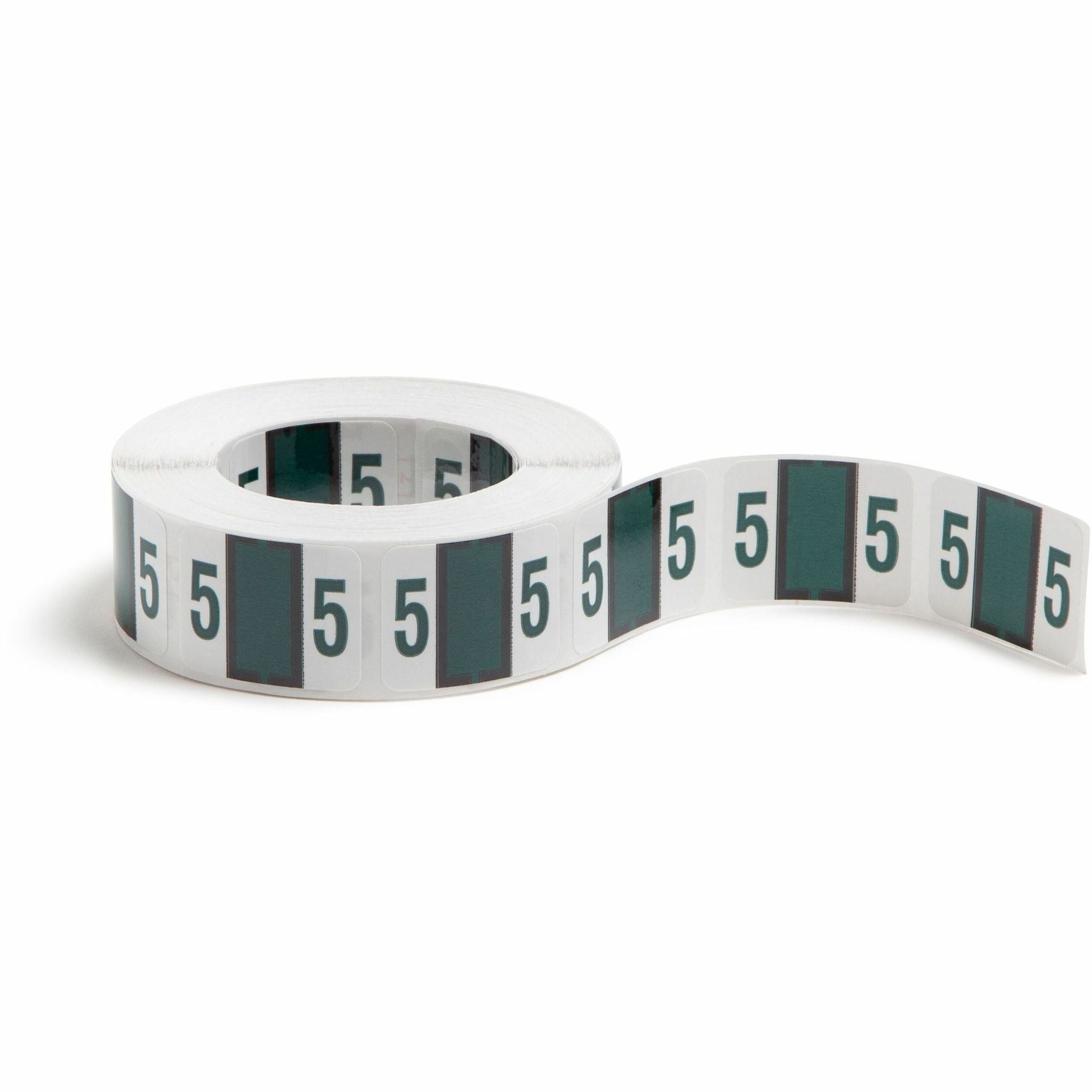 Smead BCCRN Bar-Style Color-Coded Labels - 5 - x 1 1/4" Width x 1" Length - Dark Green - Laminated - 500 / Roll