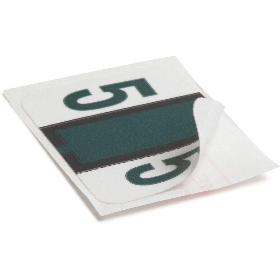 Smead BCCRN Bar-Style Color-Coded Labels - 5 - x 1 1/4" Width x 1" Length - Dark Green - Laminated - 500 / Roll