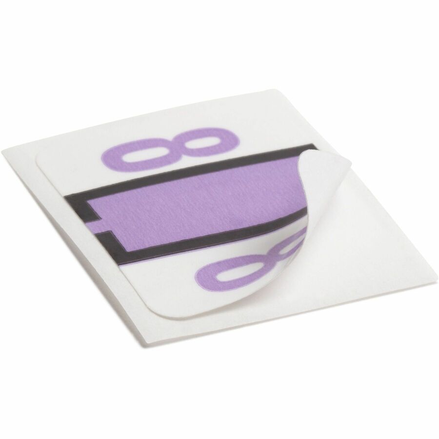 Smead BCCRN Bar-Style Color-Coded Labels - 8 - x 1 1/4" Width x 1" Length - Lavender - Laminated - 500 / Roll