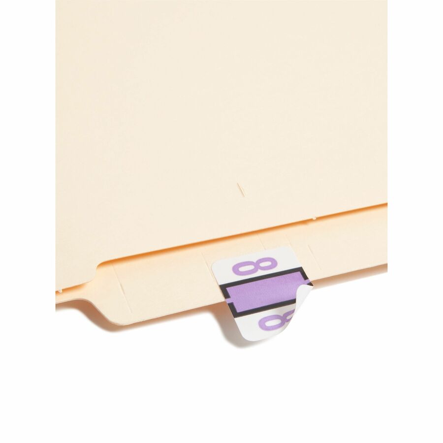 Smead BCCRN Bar-Style Color-Coded Labels - 8 - x 1 1/4" Width x 1" Length - Lavender - Laminated - 500 / Roll