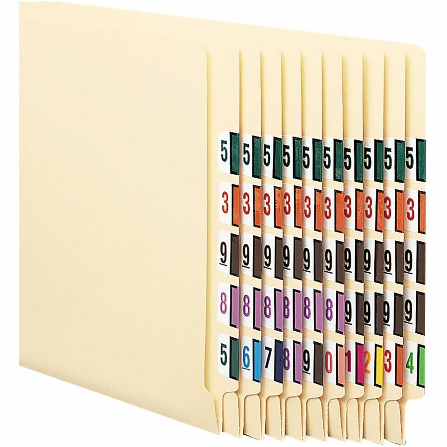 Smead BCCRN Bar-Style Color-Coded Labels - 9 - x 1 1/4" Width x 1" Length - Brown - Laminated - 500 / Roll