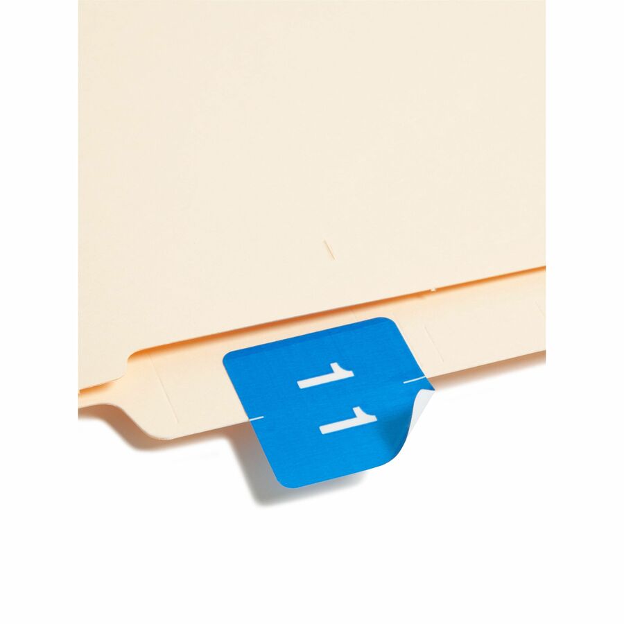 Smead DCC Color-Coded Numeric Labels - 1 - x 1 1/2" Width x 1 1/2" Length - Light Blue - Laminated - 250 / Roll