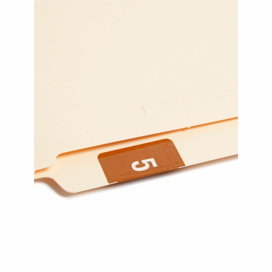Smead DCC Color-Coded Numeric Labels - 5 - x 1 1/2" Width x 1 1/2" Length - Brown - Laminated - 250 / Roll