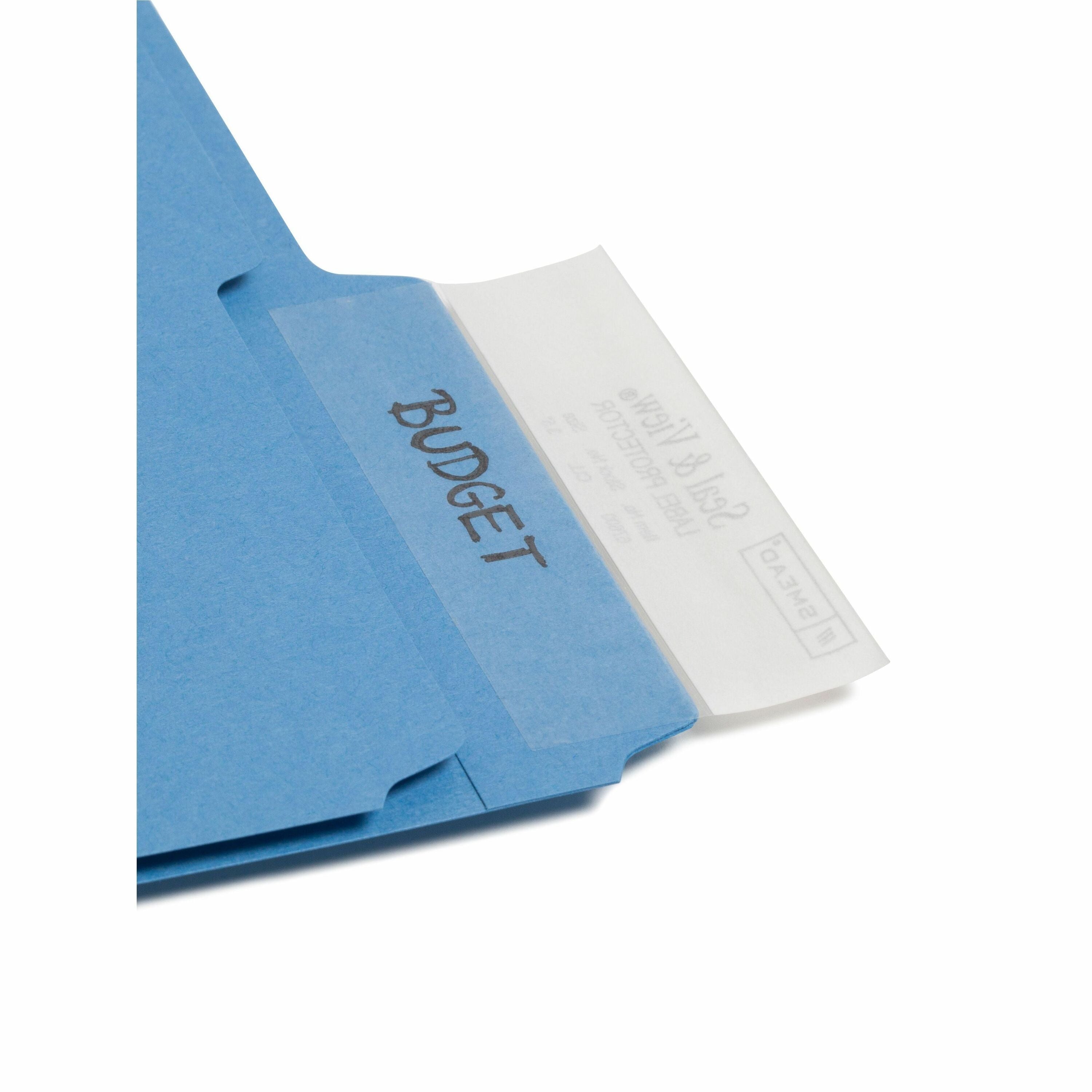 Smead Seal and View Label Protectors - 1.68" Length x 3.50" Width - Rectangle - Self-adhesive - Clear - Polylaminate - 1Pack