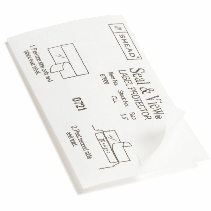 Smead Seal and View Label Protectors - 1.68" Length x 3.50" Width - Rectangle - Self-adhesive - Clear - Polylaminate - 1Pack