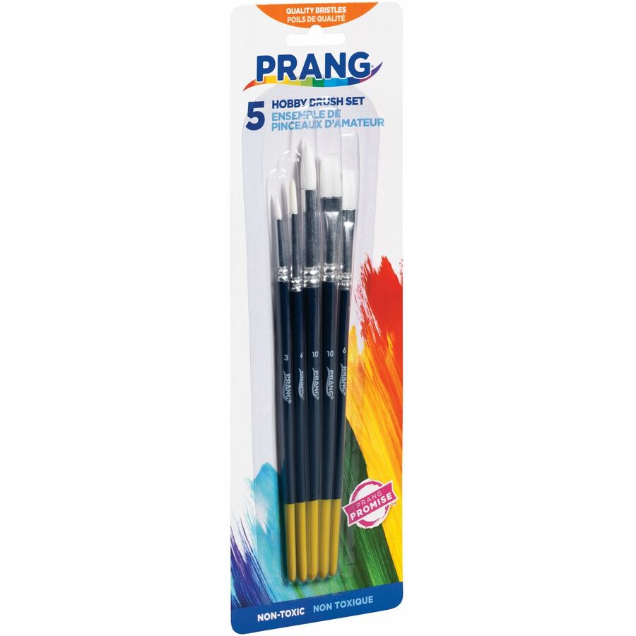 Assorted - Wood Red Handle - Aluminum Ferrule - 5 / Set
