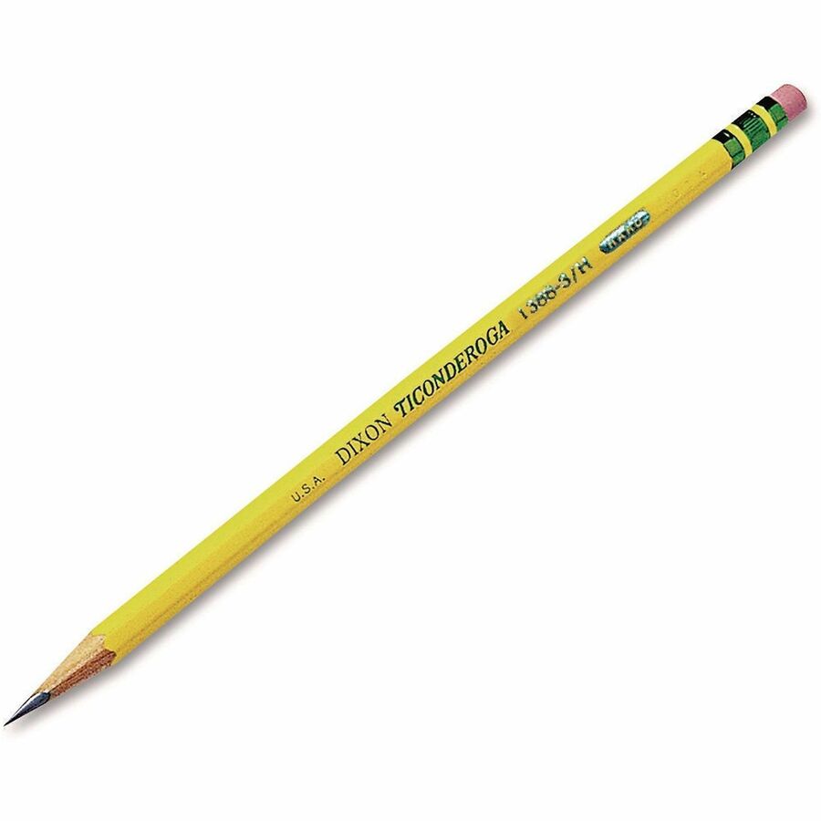 Ticonderoga Wood-Cased Pencils - Black Lead - #3 - Yellow Barrel - 1 Dozen