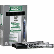 Chisel Marker Point - Black Ink - Metal Barrel - 1 Dozen