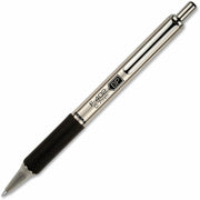 0.7 mm Fine Pen Point - Refillable - Retractable - Black Ink - Stainless Steel Barrel - 1 Each