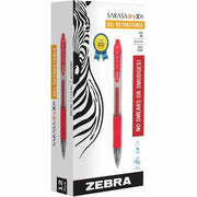 Zebra SARASA dry X20 Retractable Gel Pen - 1 mm Bold Pen Point - Refillable - Retractable - Red Ink - Pigment-based - Translucent Barrel - 1 Dozen