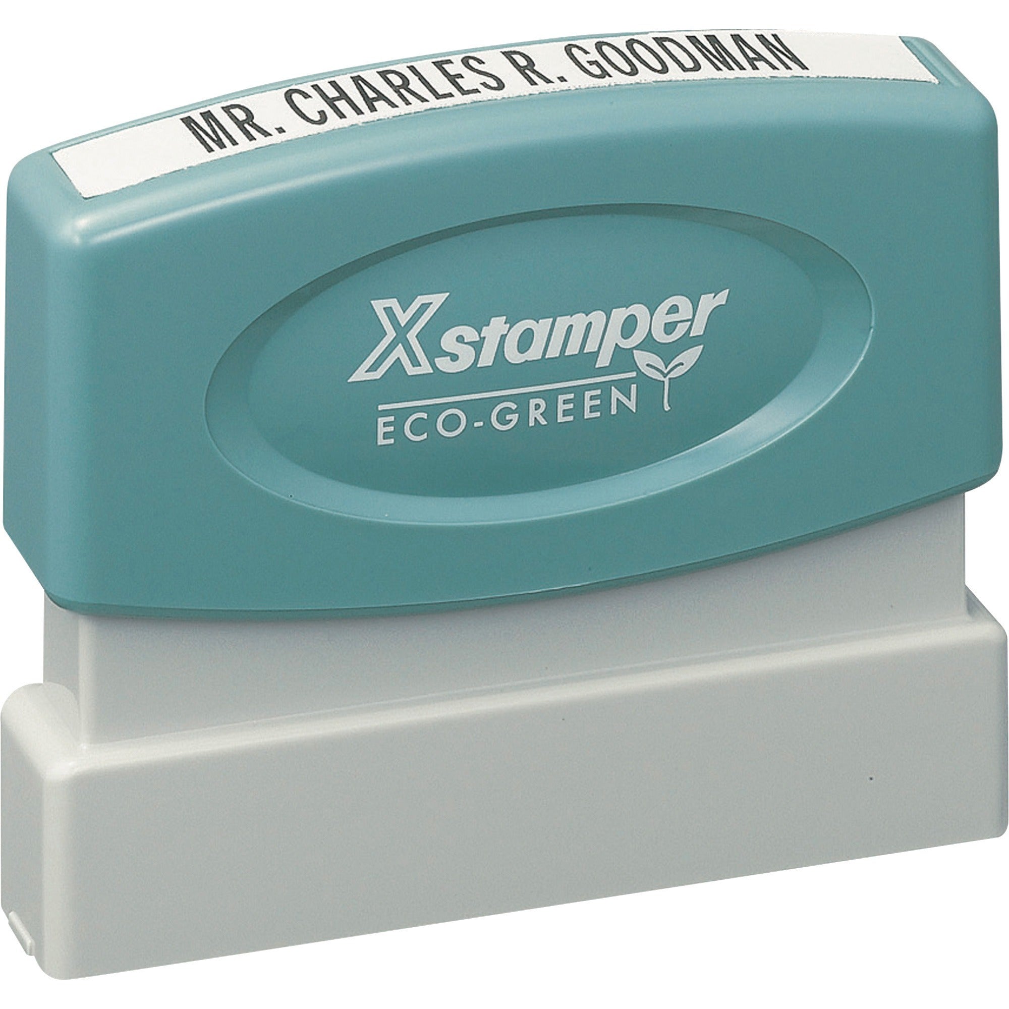 Custom Message Stamp - 0.12" Impression Width x 2.37" Impression Length - 50000 Impression(s) - Recycled - 1 Each