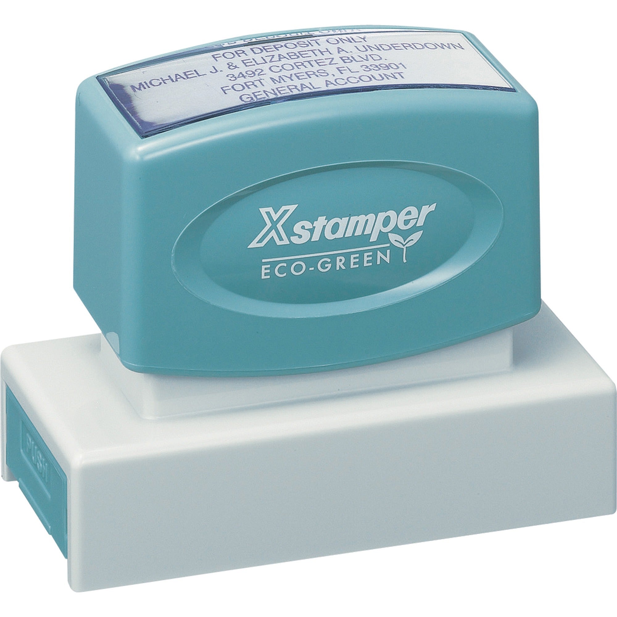 Custom Message Stamp - 0.88" Impression Width x 2.75" Impression Length - 50000 Impression(s) - Recycled - 1 Each