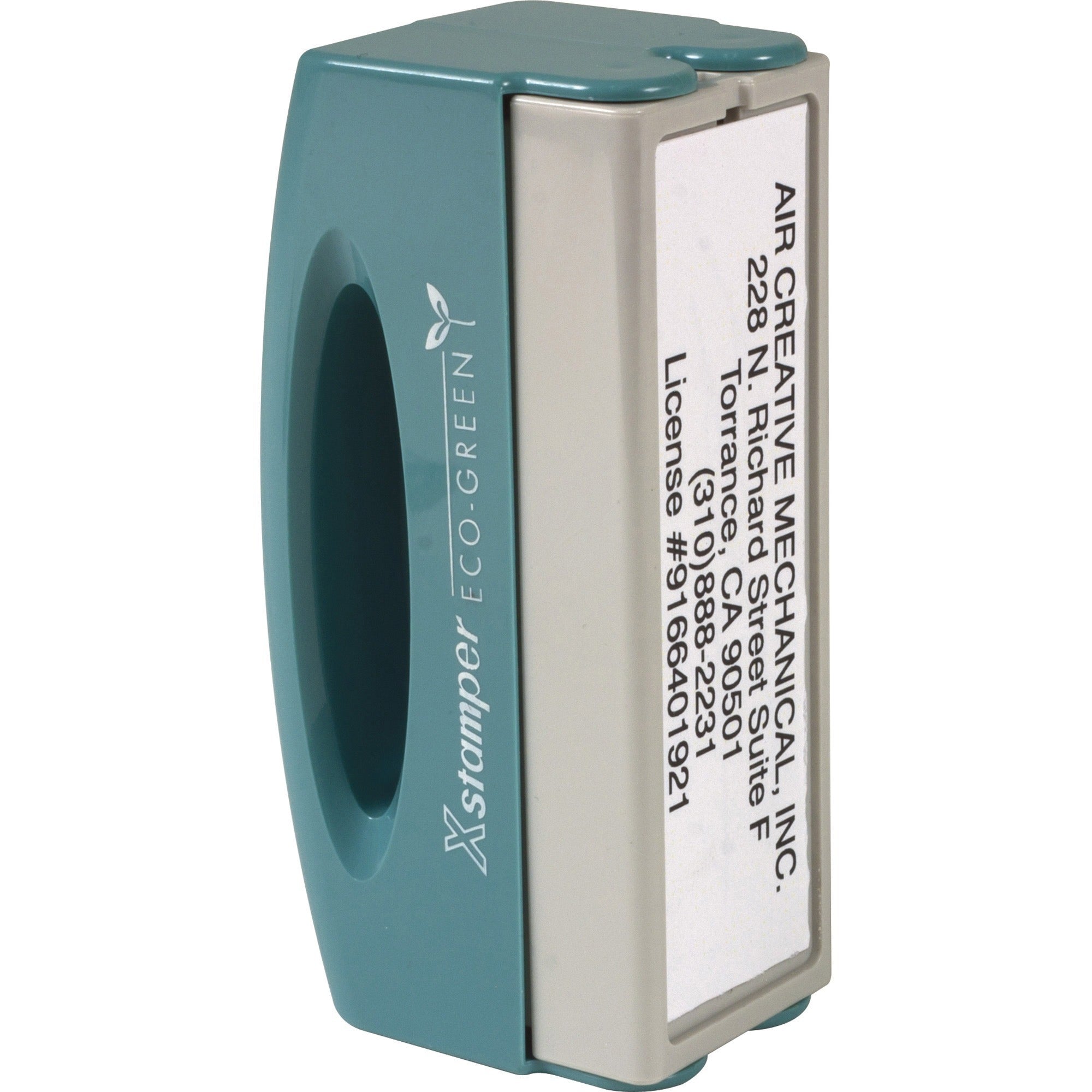 Custom Message Stamp - 0.62" Impression Width x 2.44" Impression LengthPlastic - Recycled - 1 Each