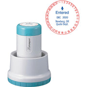 Custom Message/Date Stamp - 1.19" Impression Diameter - 50000 Impression(s) - Red, Blue - Recycled - 1 Each